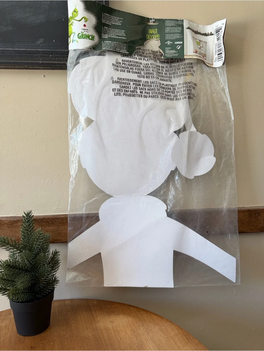 The grinch Holiday Cutout Decoration - Green, white & Red